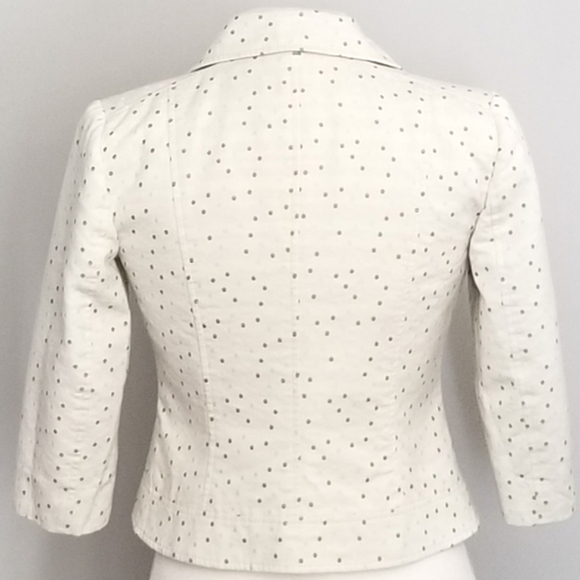 Talbots Jacket Cream with Polka Dot Detail. - Picture 6 of 12